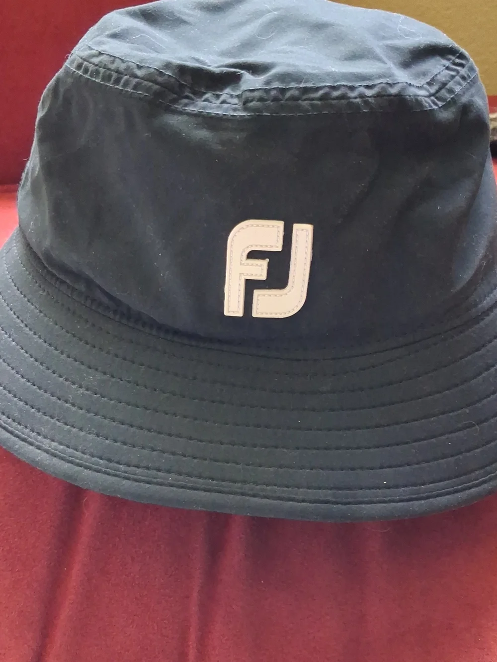 FootJoy Black Bucket Hat with White FJ Patch